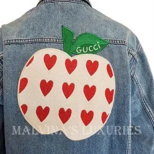 GUCCI★LES POMMES APPLE EMBROIDERED APPLIQUE DENIM JACKET Gucci | Jackets & Coats | Gucci Jacket Les Pommes Apple